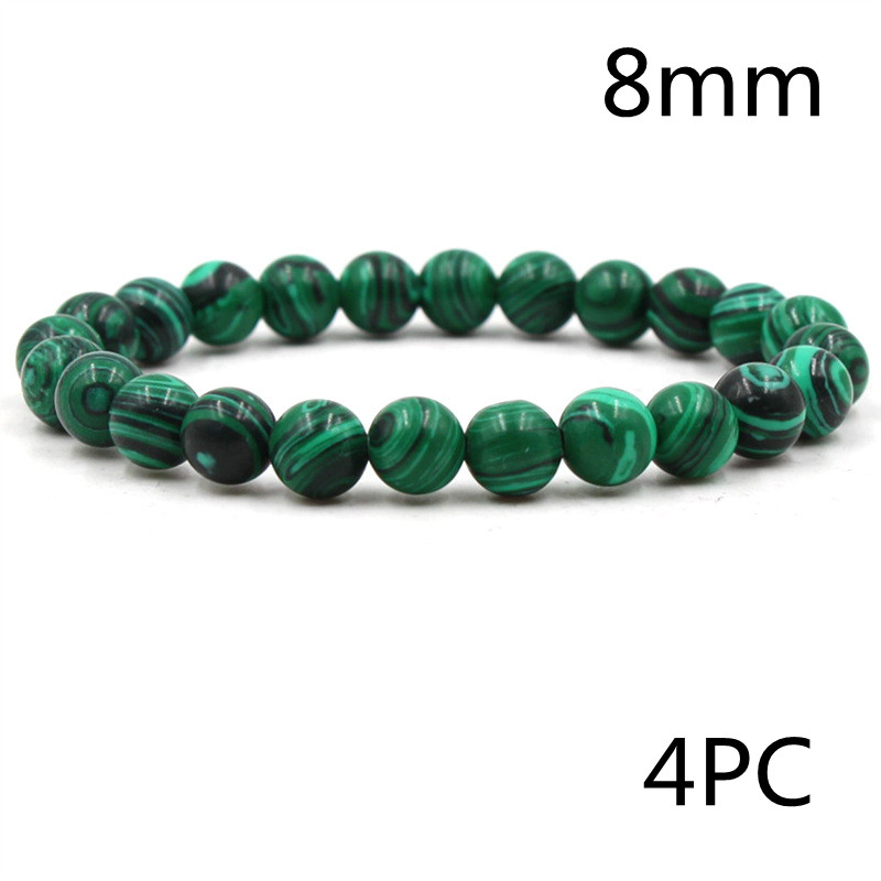 Elegant Black Matte Green Malachite Bracelets for Women and Men - Elastic Strand Jewelry - Image 12