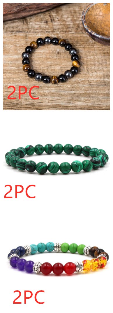 Elegant Black Matte Green Malachite Bracelets for Women and Men - Elastic Strand Jewelry - Image 17