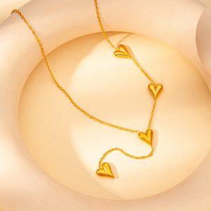 Vibrant Candy Love Heart Color Gem Necklace - Fashionable Jewelry Accessory