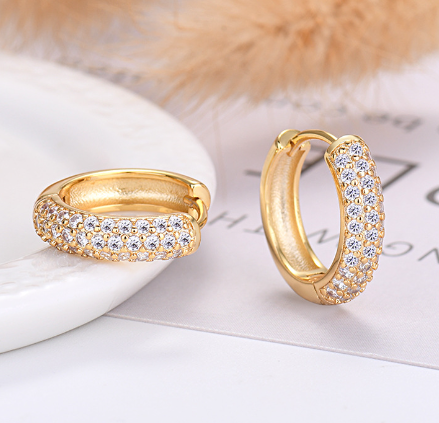Gold Semi-Glossy Semi-Lug Ear Buckle Earrings - New Korean Round Jewelry - Image 6