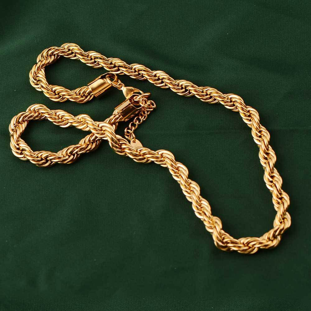 Rock Hip Hop Chunky Chain Necklace - 24k Real Gold Plated Stainless Steel - Image 2