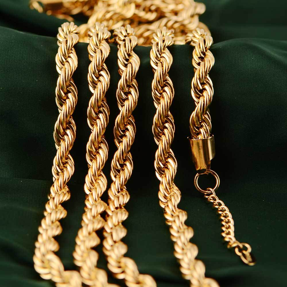 Rock Hip Hop Chunky Chain Necklace - 24k Real Gold Plated Stainless Steel - Image 4