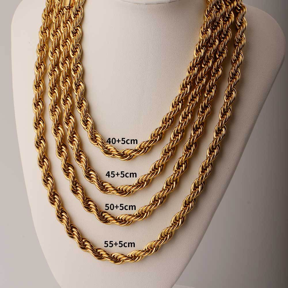 Rock Hip Hop Chunky Chain Necklace - 24k Real Gold Plated Stainless Steel - Image 6