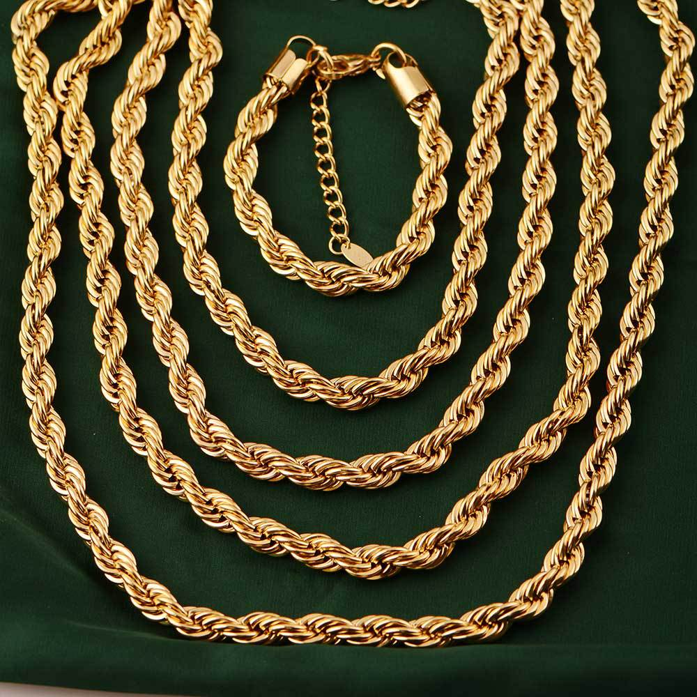 Rock Hip Hop Chunky Chain Necklace - 24k Real Gold Plated Stainless Steel - Image 7