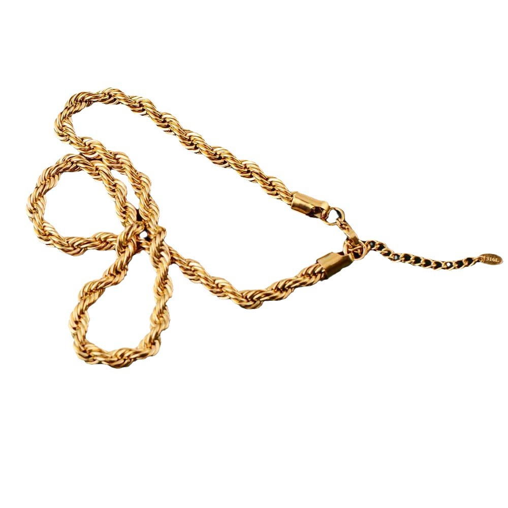 Rock Hip Hop Chunky Chain Necklace - 24k Real Gold Plated Stainless Steel - Image 8
