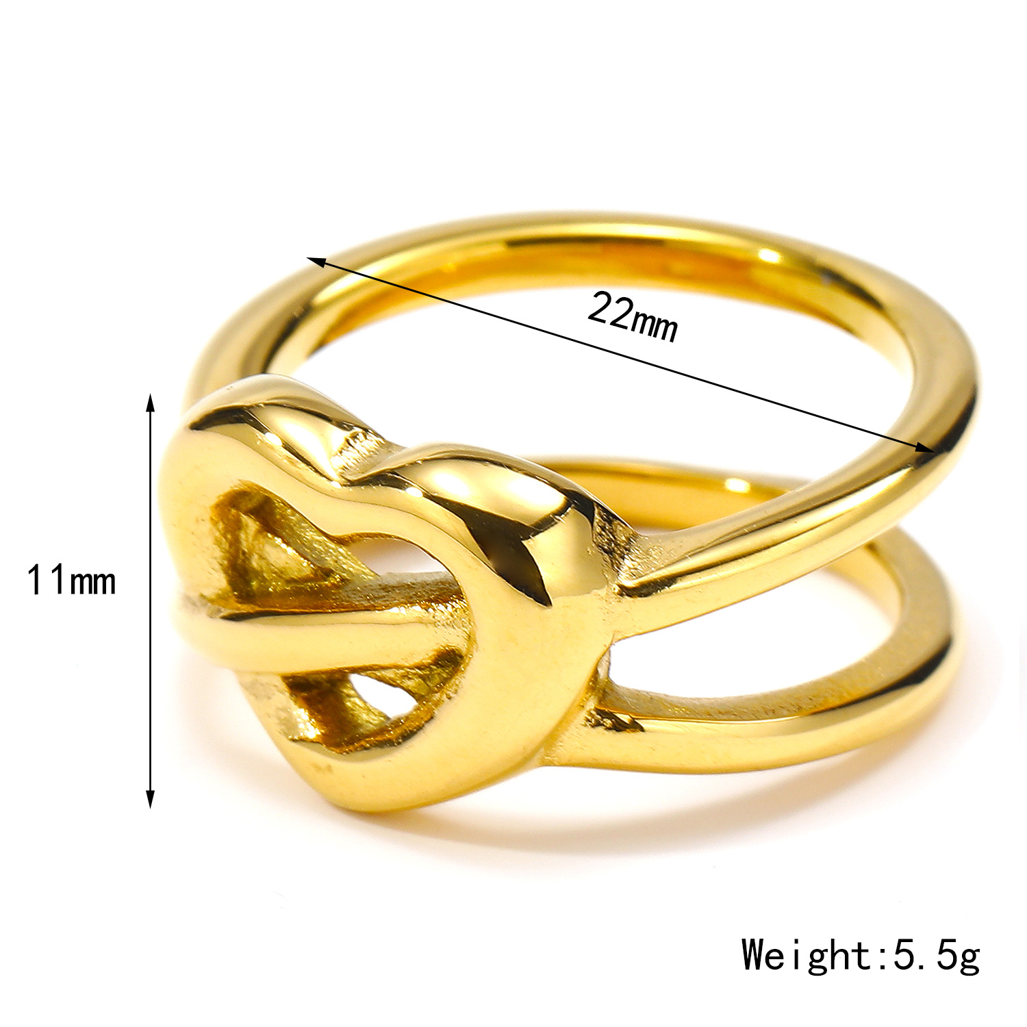 Niche Temperament Versatile Heart-shaped Flower Titanium Steel Ring - Image 7