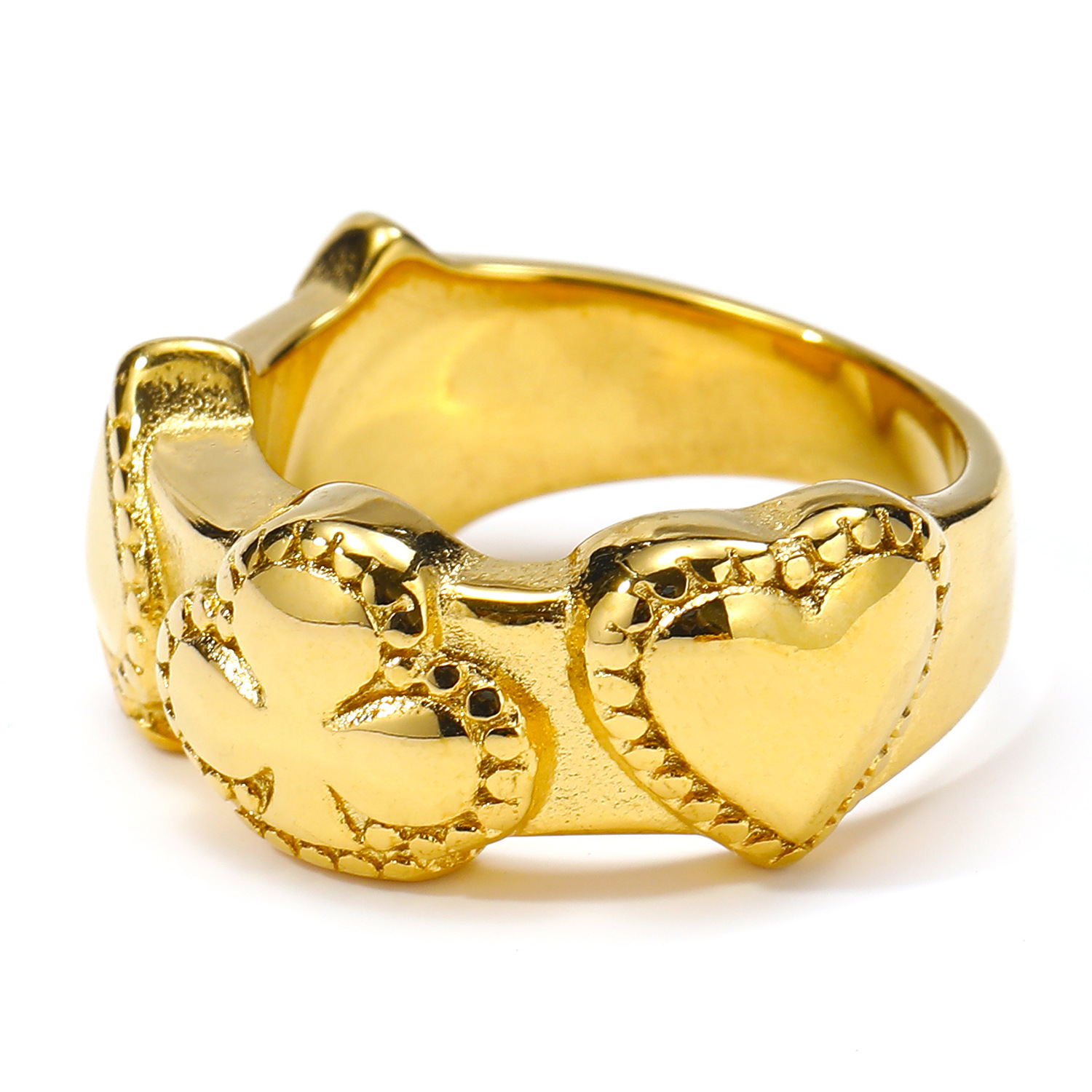 Niche Temperament Versatile Heart-shaped Flower Titanium Steel Ring - Image 8