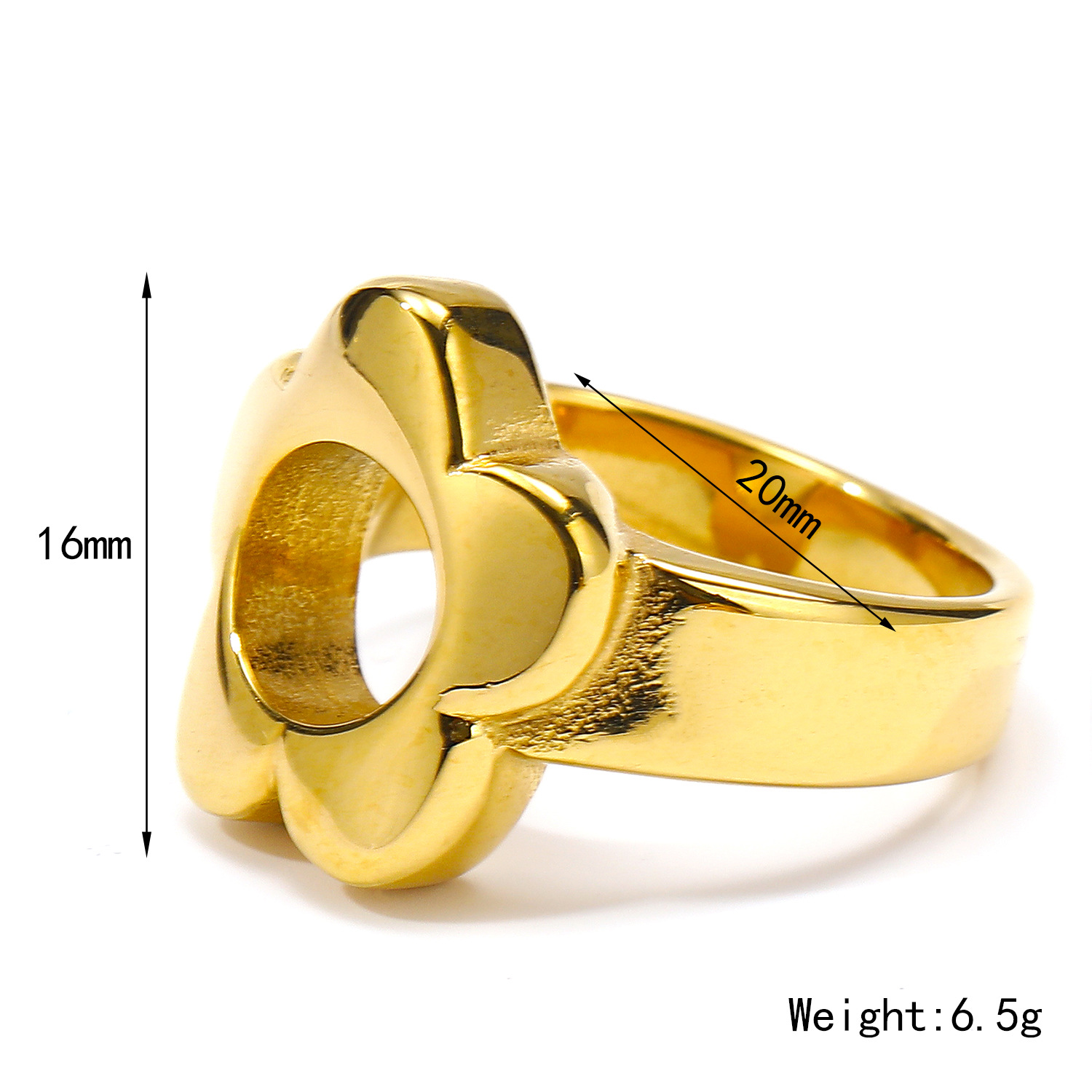 Niche Temperament Versatile Heart-shaped Flower Titanium Steel Ring - Image 9