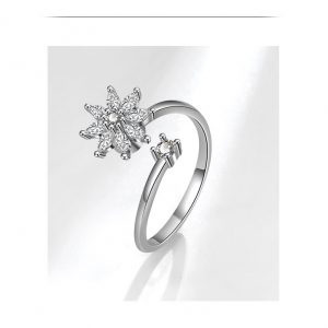 S925 Silver Snowflake Spinner Ring - Elegant Winter Jewelry for You