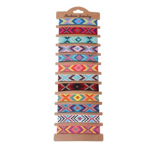 Bohemian Woven Friendship Bracelet Set for Women - Ethnic Style