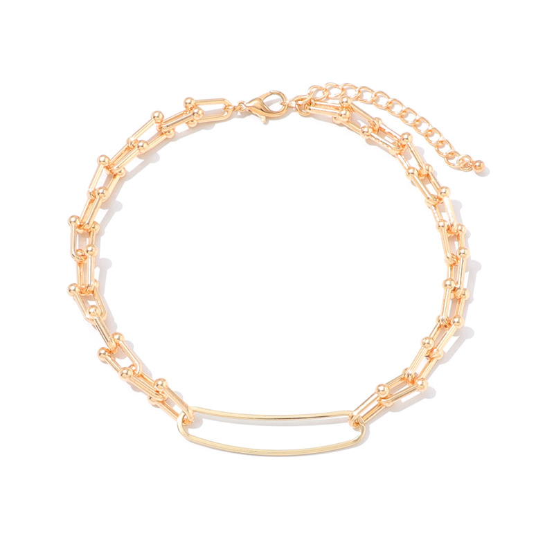 European and American Premium Retro U-Shaped Double-Layer Metal Chain Tag Necklace - Image 5