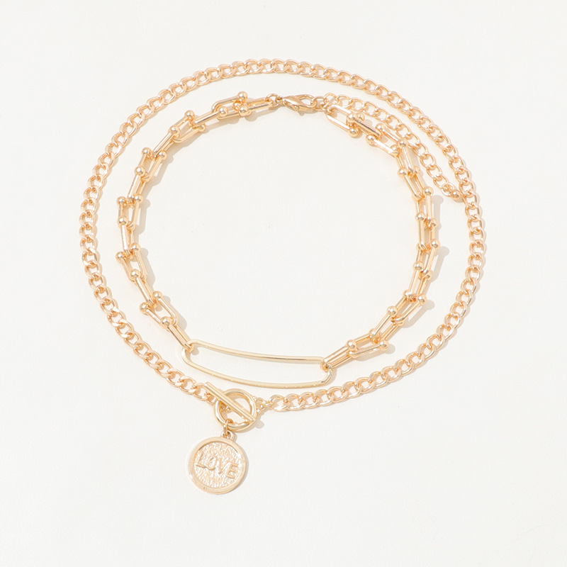 European and American Premium Retro U-Shaped Double-Layer Metal Chain Tag Necklace - Image 20