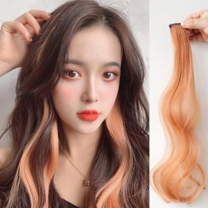 Curly Hair Extensions with Hanging Ears - Highlighting Long Hair Wig in Trendy Colors