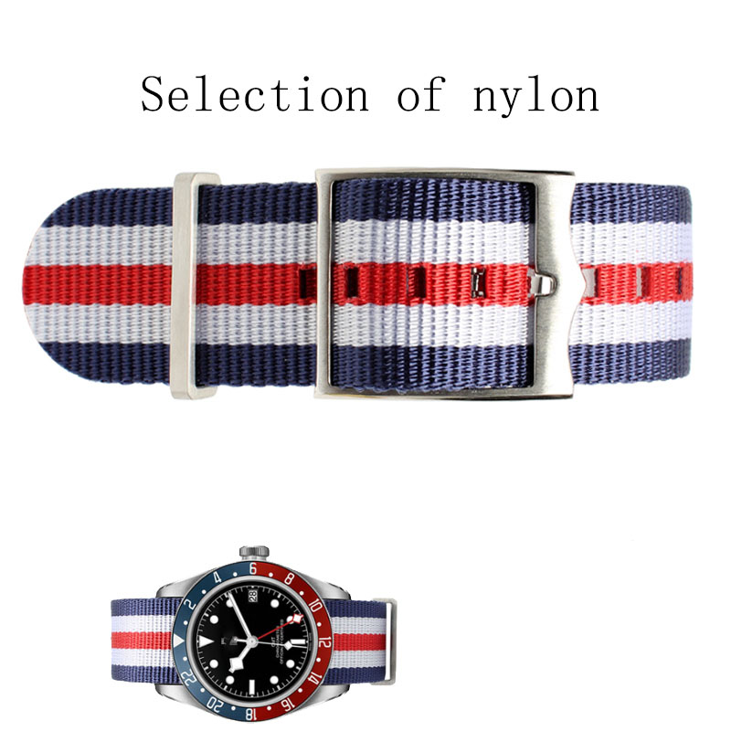 Biwan Little Red Flower Little Black Shield Bronze Series 22mm Men's Nylon Strap - Image 7
