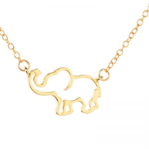 Lucky Elephant Pendant Necklace - Hollow Design Clavicle Chain
