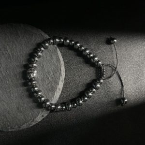 Men's Haematite Buddha Bracelet - Retro Minority Style Design