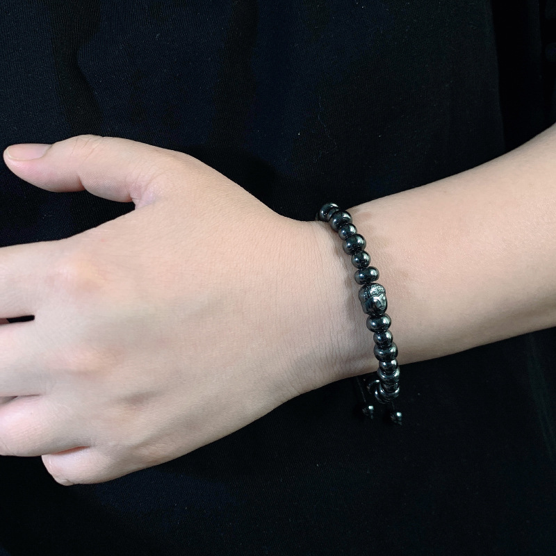 Men's Haematite Buddha Bracelet - Retro Minority Style Design - Image 2
