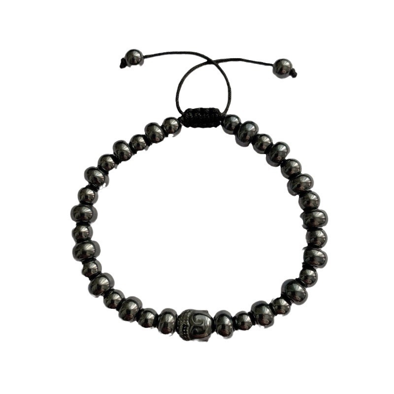 Men's Haematite Buddha Bracelet - Retro Minority Style Design - Image 5
