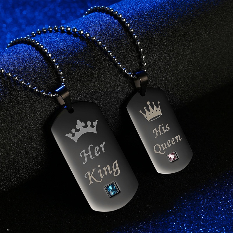 His Queen & Her King Matching Couple Necklaces - Perfect Gift for Lovers - Image 4