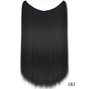 22-Inch Invisible Wire Hair Extensions - No Clips Needed, Silky Straight Fish Line Hairpieces