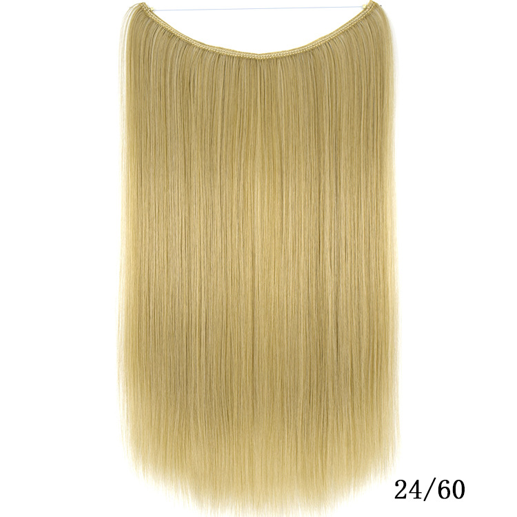 22-Inch Invisible Wire Hair Extensions - No Clips Needed, Silky Straight Fish Line Hairpieces - Image 3