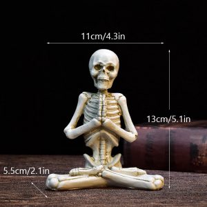 Halloween Horror Desktop Decoration - Yoga Skull Skeleton Resin Ornaments