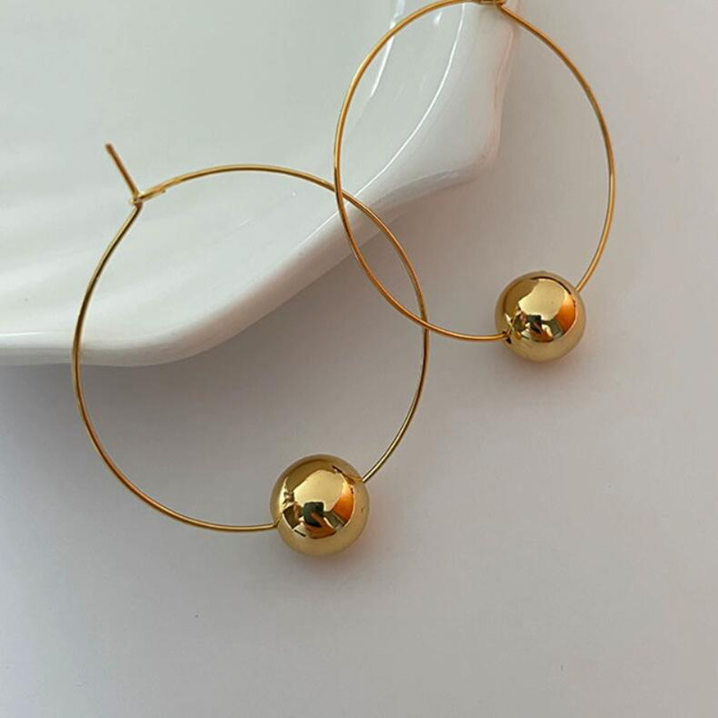 Sleek Minimalism Ear Hook with Glossy Ball Design for a Stylish Look - Image 2