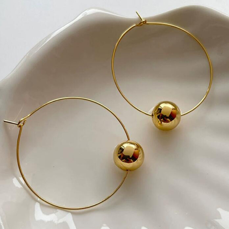 Sleek Minimalism Ear Hook with Glossy Ball Design for a Stylish Look - Image 3