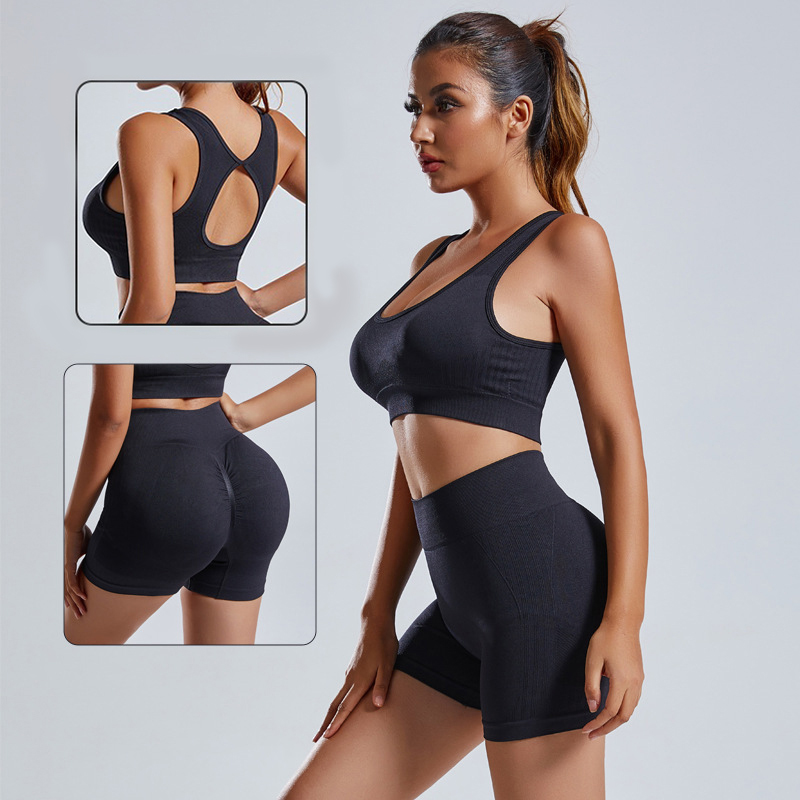 2pcs Women's Yoga Set: Seamless Vest & High Waist Shorts Tracksuit for Fitness, Gym & Workout Sportswear - Image 9