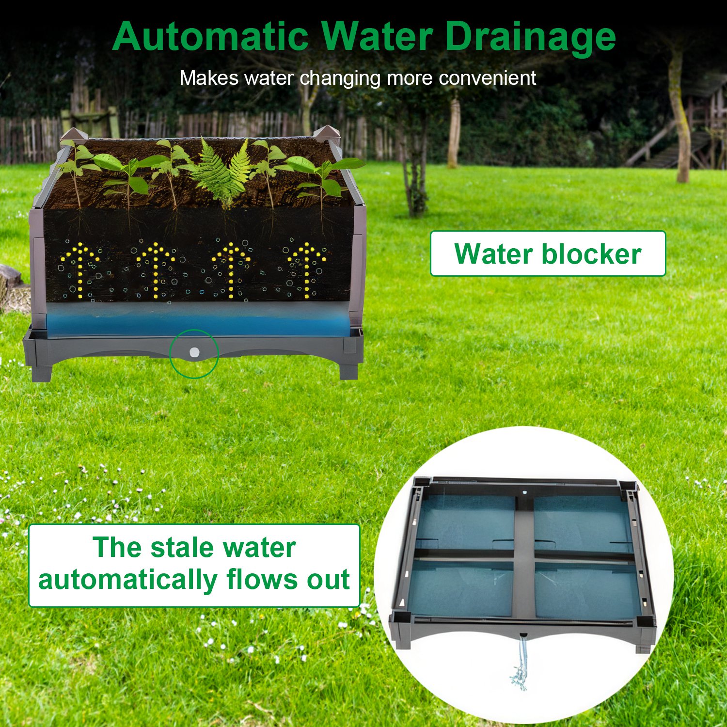 Elevated 1 Set Raised Garden Bed Plant Growth Box with Self-Watering System for Patio, Balcony & Garden - Ideal Planter for Flowers, Vegetables, & Herbs - Image 10