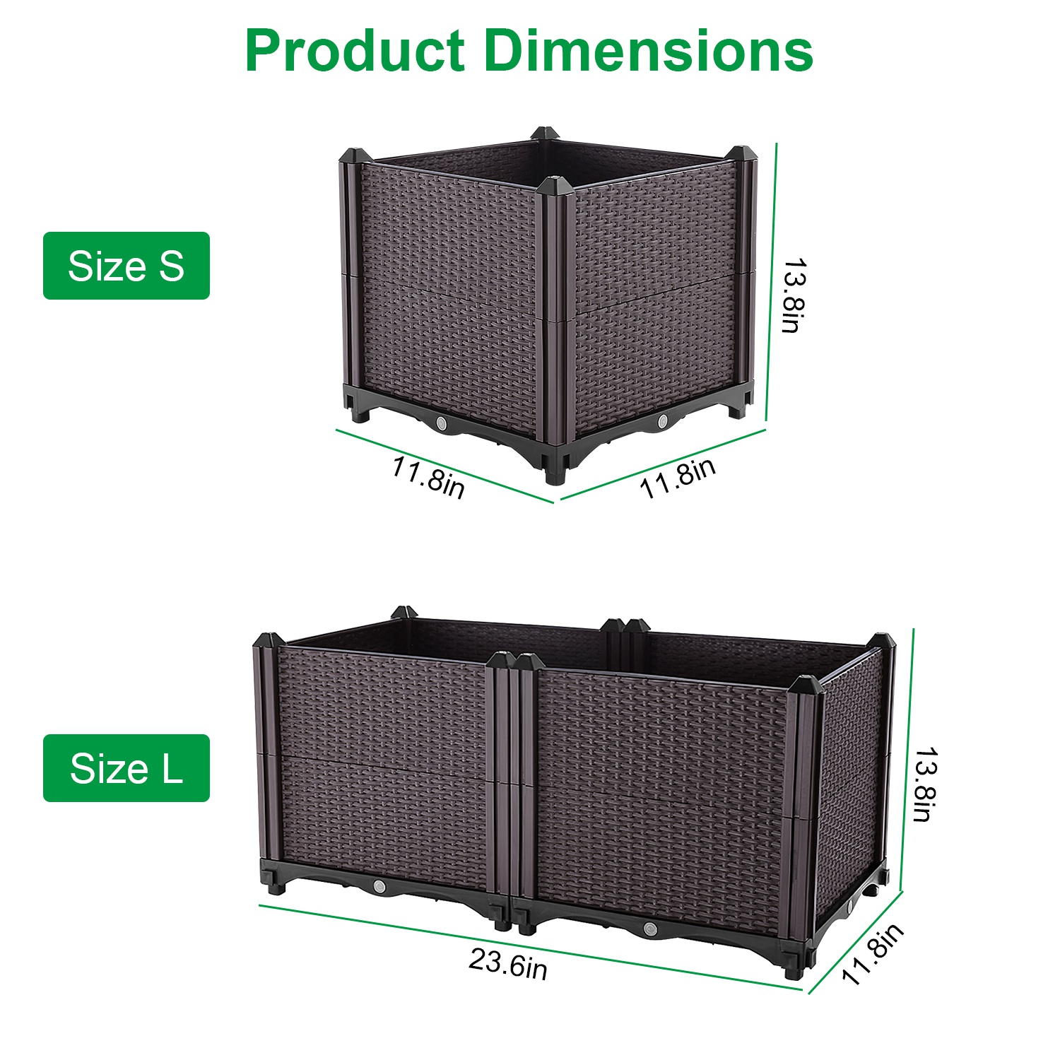 Elevated 1 Set Raised Garden Bed Plant Growth Box with Self-Watering System for Patio, Balcony & Garden - Ideal Planter for Flowers, Vegetables, & Herbs - Image 11