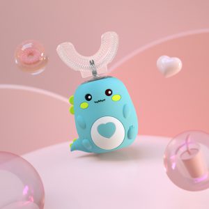 Children's 360° Automatic Electric Toothbrush - Food Grade Silicone U-Shaped Design, USB Rechargeable Smart Toothbrush for Kids