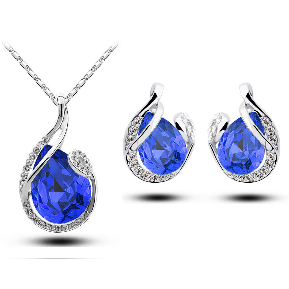 Rhinestone Earring Necklace Set - Sparkling Jewelry for Every Occasion - Image 3