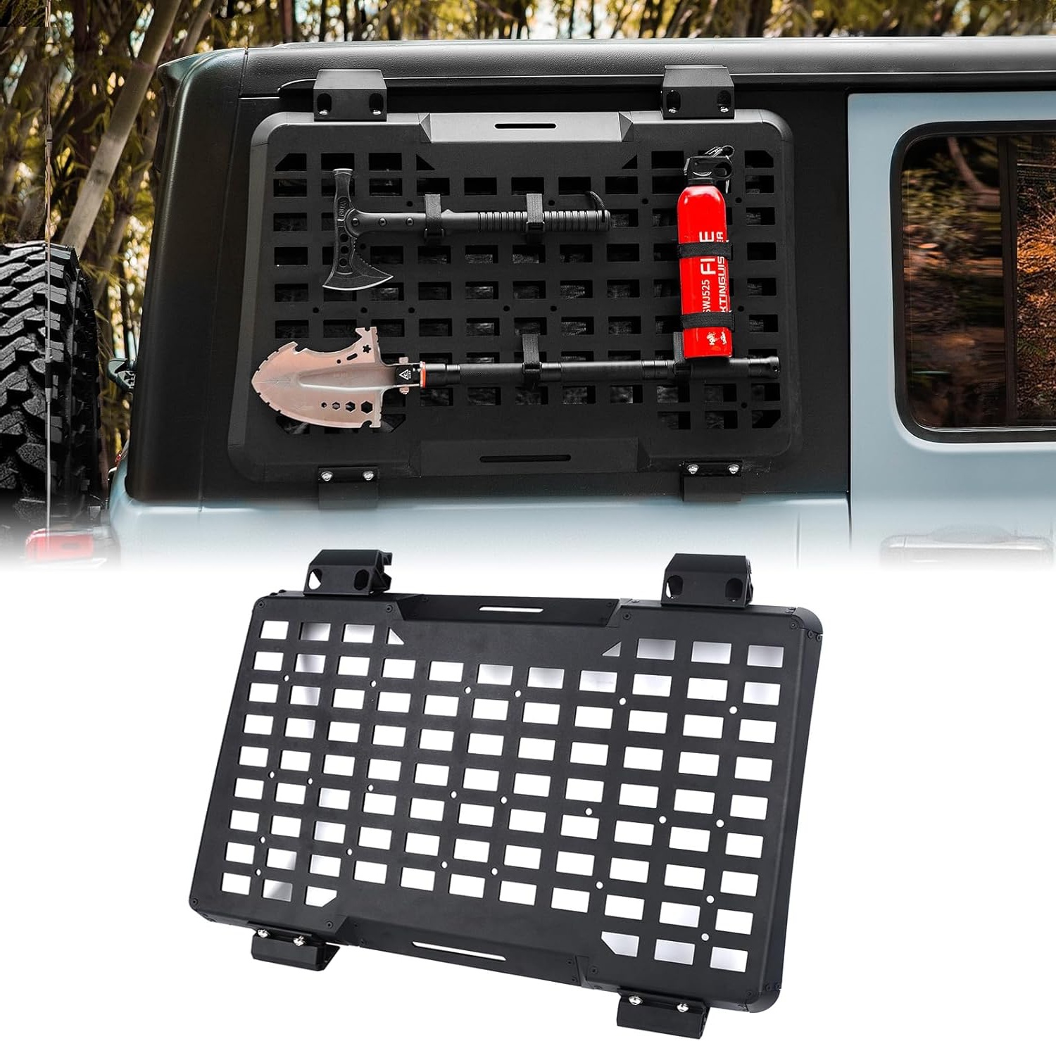 Rear Window Molle Panel System for 2018-2024 Jeep Wrangler JL 4-Door - Versatile Storage & Stylish Protection, Driver Side - Image 7