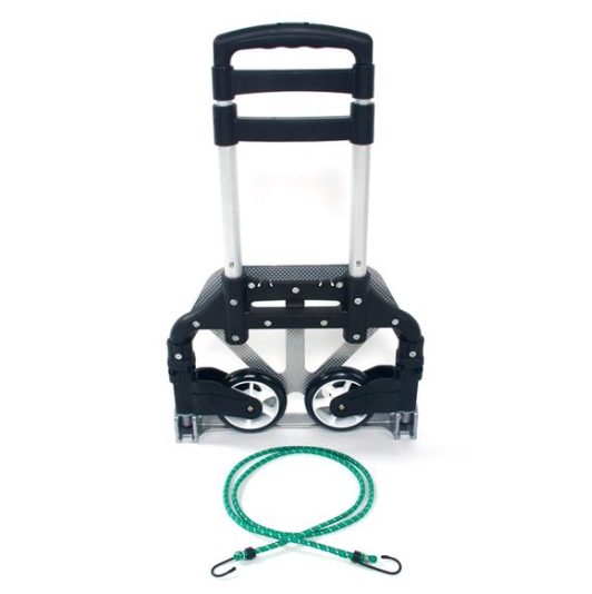 Compact Foldable Telescopic Trolley Cart for Luggage - Black Travel Solution - Image 5