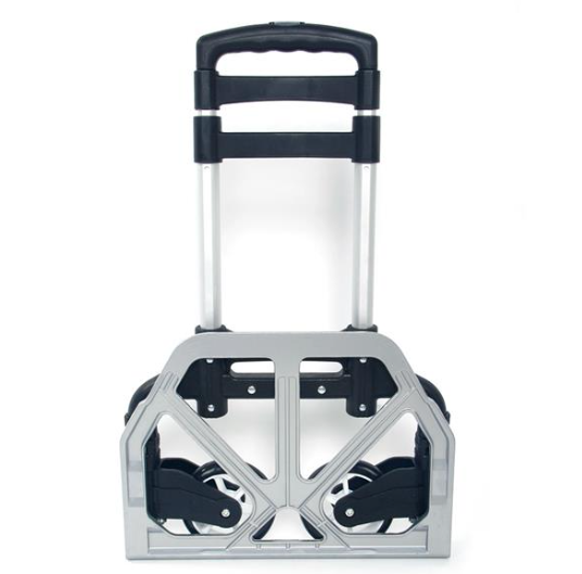 Compact Foldable Telescopic Trolley Cart for Luggage - Black Travel Solution - Image 9