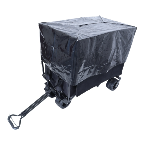 440lbs Heavy-Duty Collapsible Wagon Cart with Strapping System - Versatile Beach Utility Cart for Camping, Shopping, Sports, Gardening, and Fishing; Includes 3 Plastic Liner Bags - Image 2