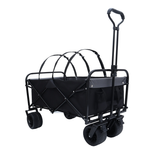 440lbs Heavy-Duty Collapsible Wagon Cart with Strapping System - Versatile Beach Utility Cart for Camping, Shopping, Sports, Gardening, and Fishing; Includes 3 Plastic Liner Bags - Image 22