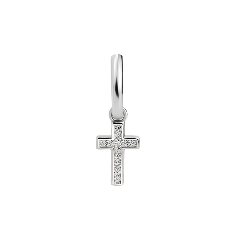 Sterling Silver Cross Earrings for Men and Women - Hip Hop Style with Zircon Inlay - Image 6