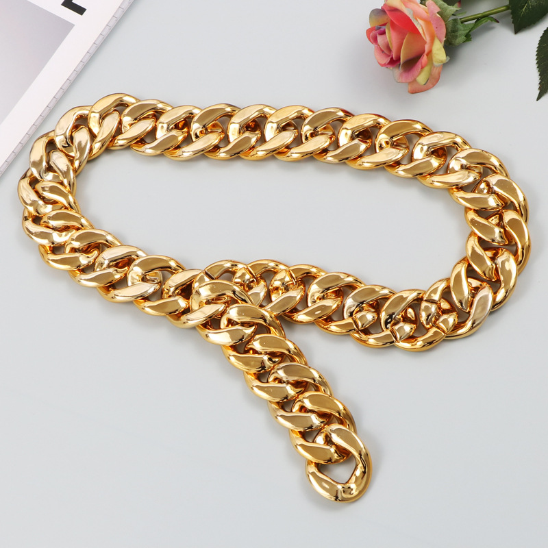 Ins Street Style Metal Gold Thick Chain Wide Waist Decoration Accessory - Image 2