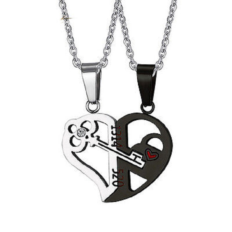 Stainless Steel Chain Pendant Love Necklace Set - Perfect Valentine Gifts for Lovers - Image 5