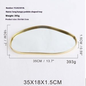 Stylish Metallic Glass Mirror Tray for Jewelry and Cosmetics Storage