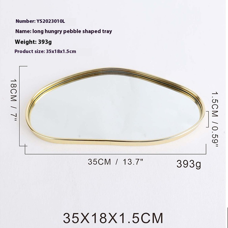 Stylish Metallic Glass Mirror Tray for Jewelry and Cosmetics Storage