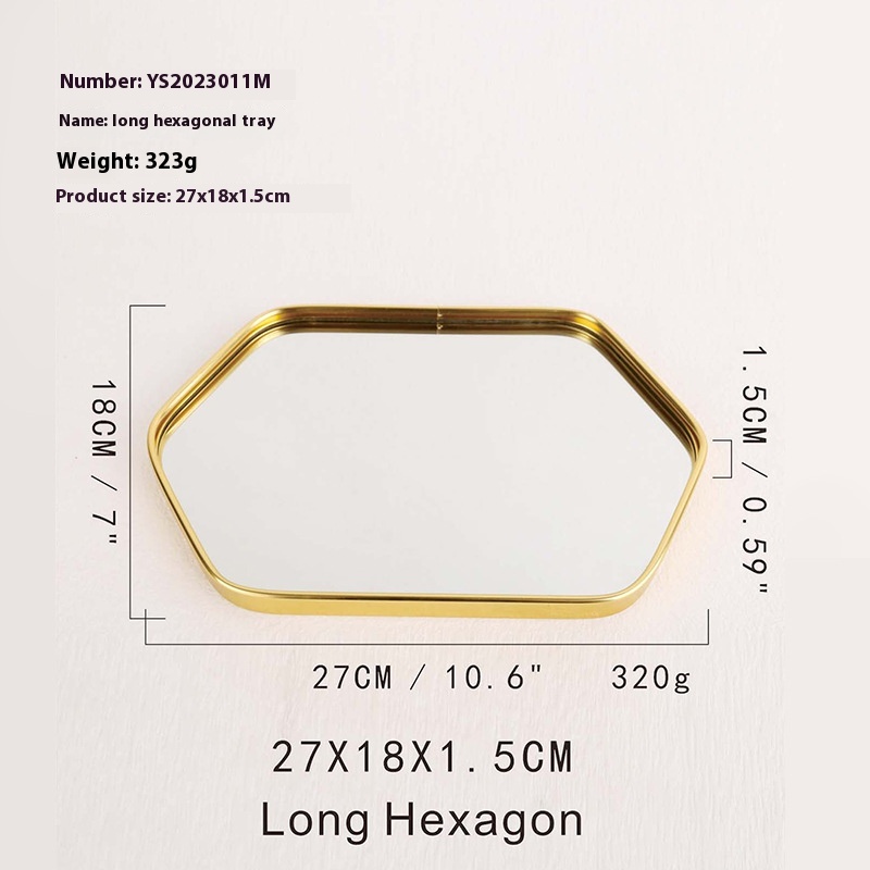 Stylish Metallic Glass Mirror Tray for Jewelry and Cosmetics Storage - Image 4