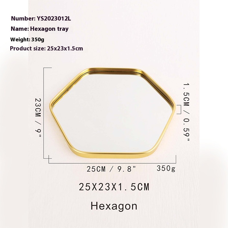 Stylish Metallic Glass Mirror Tray for Jewelry and Cosmetics Storage - Image 5