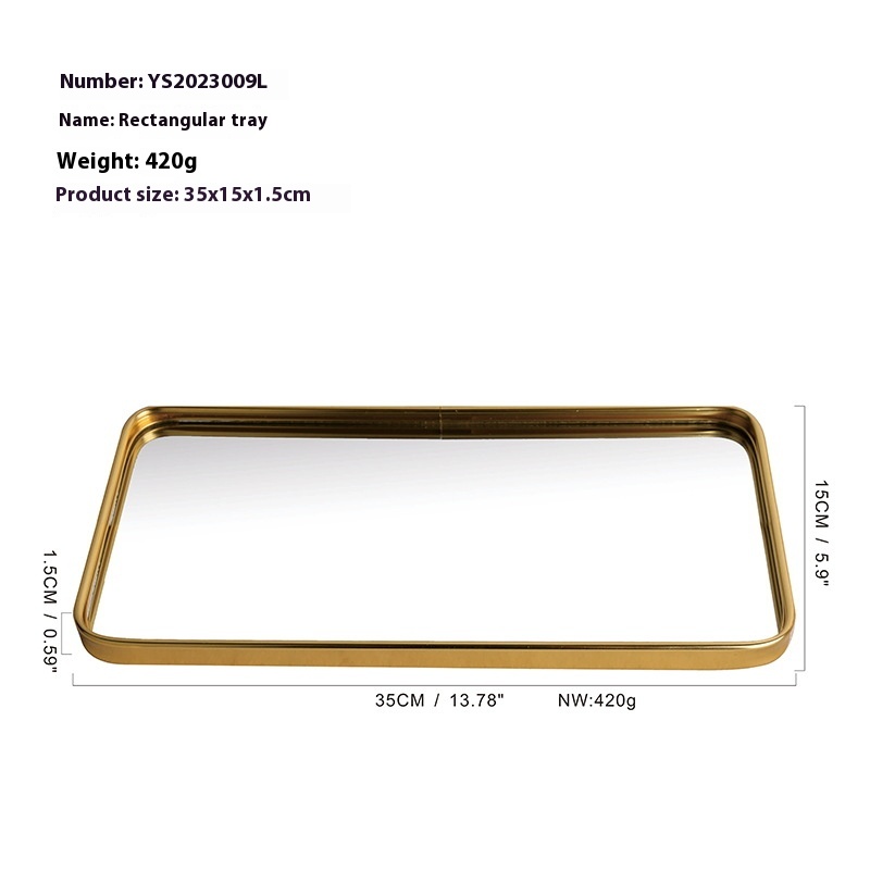 Stylish Metallic Glass Mirror Tray for Jewelry and Cosmetics Storage - Image 13