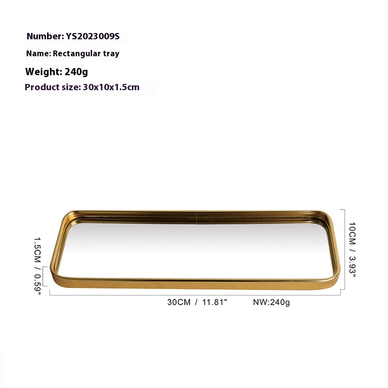 Stylish Metallic Glass Mirror Tray for Jewelry and Cosmetics Storage - Image 20
