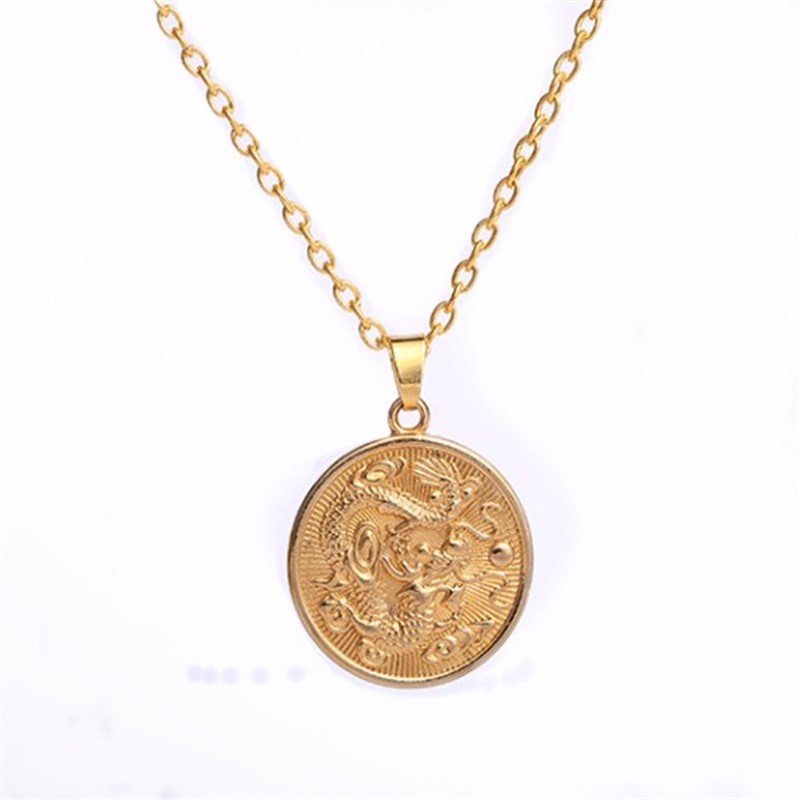 Stunning Round Silver Plated Chinese Dragon Pendant – Creative Jewelry Design