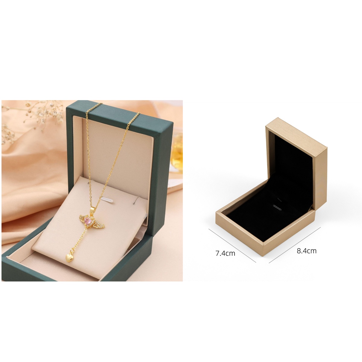 Moving Cupid Heart with Angel Wings Tassel Necklace - Crystal Clavicle Chain Jewelry for Women, Perfect Valentine's Day Gift - Image 7