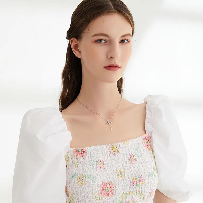 Moving Cupid Heart with Angel Wings Tassel Necklace - Crystal Clavicle Chain Jewelry for Women, Perfect Valentine's Day Gift - Image 10